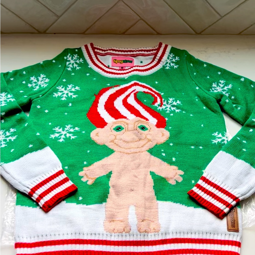Christmas sweater from Tipsy Elves Trolls